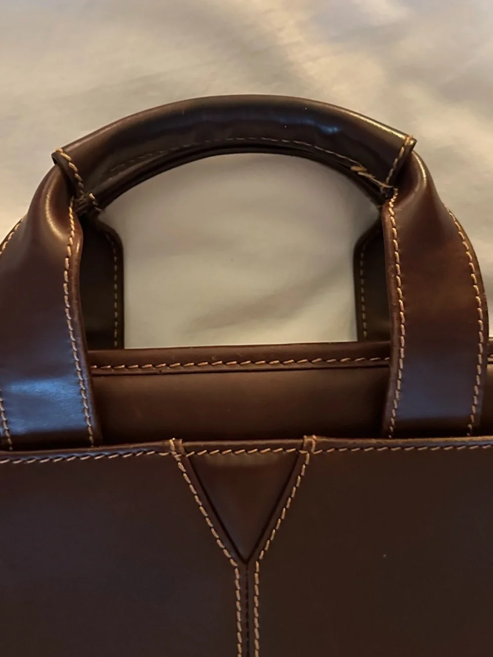 Men's Leather Briefcase in Deep Brown - Sleek Professional with Shoulder Strap